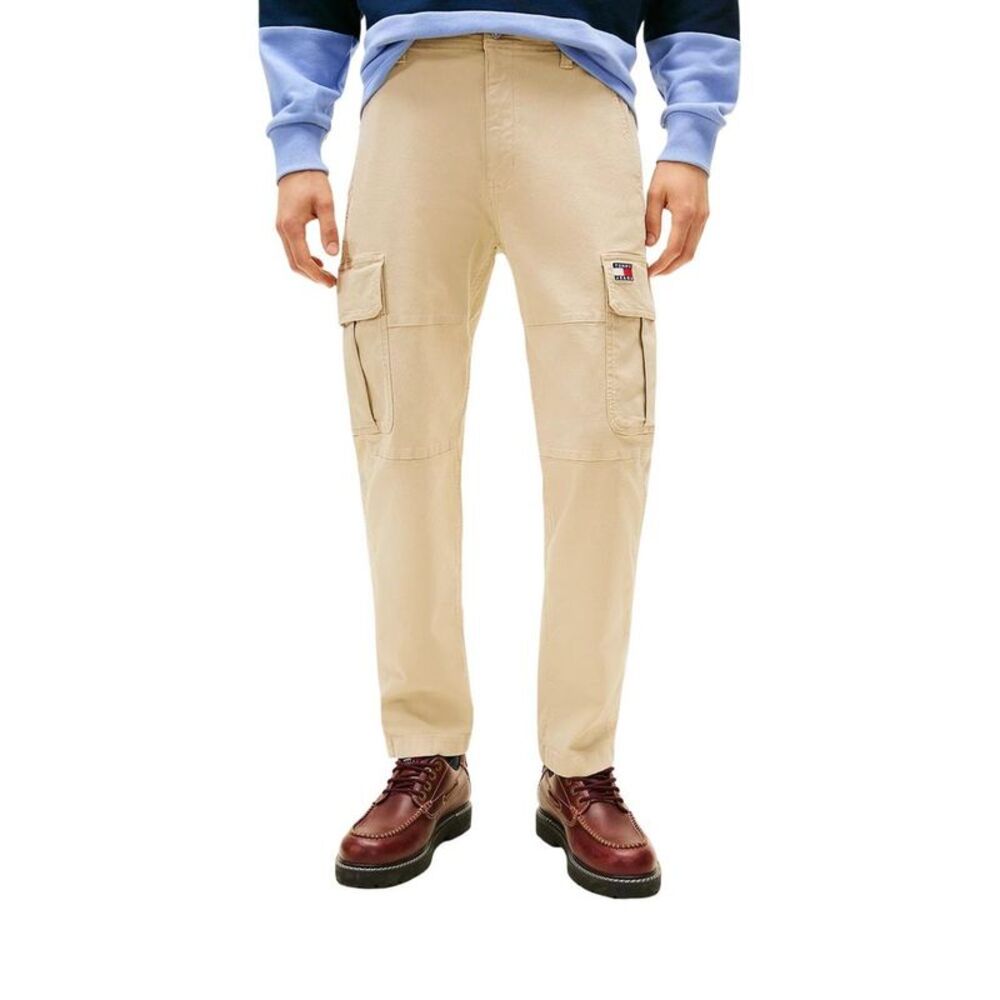 Tommy Hilfiger Jeans Beige Recycled Cotton Cargo Men's Pants